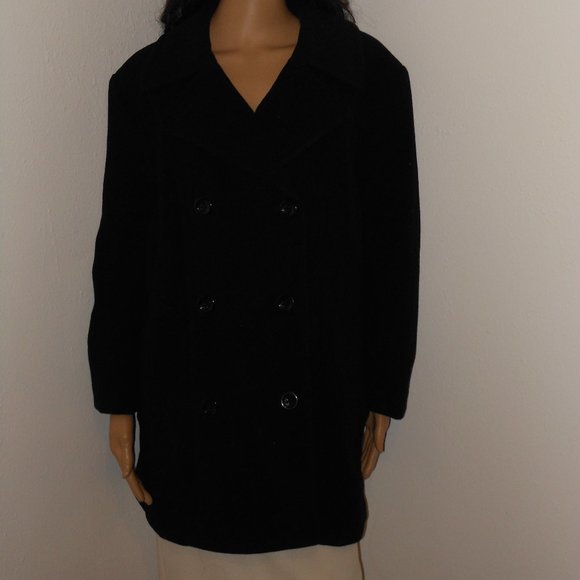 CROFT & BARROW BLACK PEA COAT SIZE 2X - Picture 6 of 6
